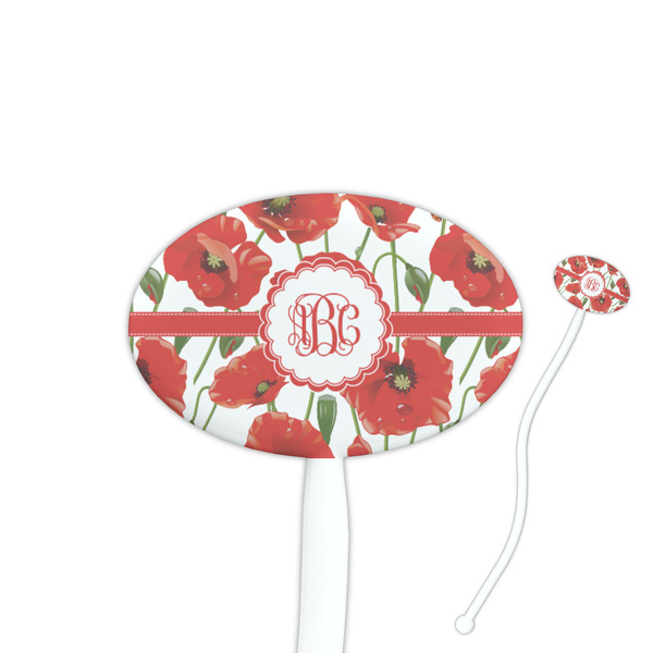 Custom Poppies Oval Plastic Stir Sticks (Personalized)