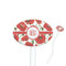 Poppies White Plastic 7" Stir Stick - Oval - Closeup