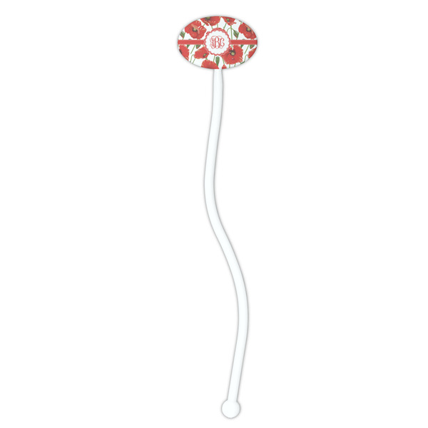 Poppies White Plastic 7" Stir Stick - Oval - Single Stick