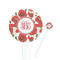 Poppies White Plastic 7" Stir Stick - Round - Closeup