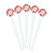 Poppies White Plastic 7" Stir Stick - Round - Fan View