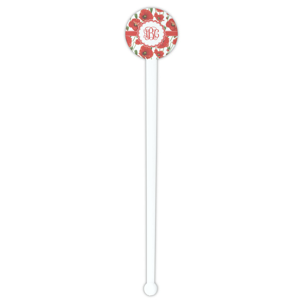 Poppies White Plastic 7" Stir Stick - Round - Single Stick