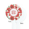 Poppies White Plastic 7" Stir Stick - Single Sided - Round - Front & Back