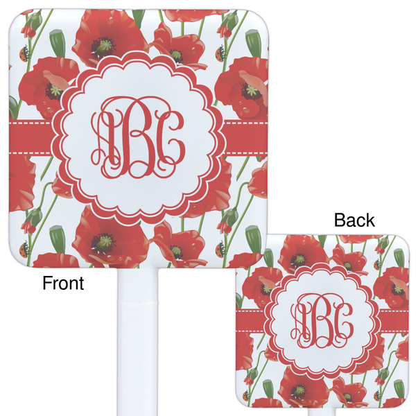 Poppies White Plastic Stir Stick - Double Sided - Approval