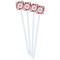 Poppies White Plastic Stir Stick - Single Sided - Square - Front