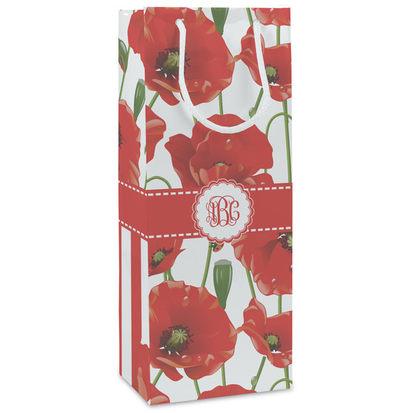 Custom Poppies Wine Gift Bags - Matte (Personalized)