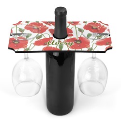 Poppies Wine Bottle & Glass Holder (Personalized)