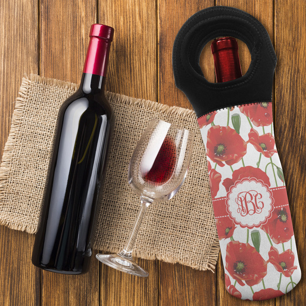 Poppies Wine Tote Bag - FLATLAY