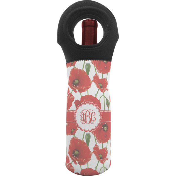 Custom Poppies Wine Tote Bag (Personalized)