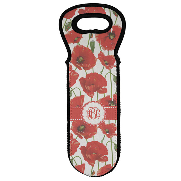 Custom Poppies Wine Tote Bag (Personalized)