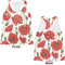 Poppies Womens Racerback Tank Tops - Medium - Front and Back