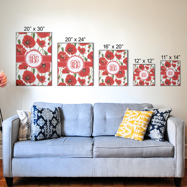Poppies Wood Prints - Size Comparison