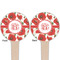 Poppies Wooden 4" Food Pick - Round - Double Sided - Front & Back