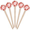 Poppies Wooden 4" Food Pick - Round - Fan View