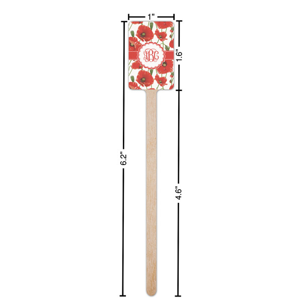 Poppies Wooden 6.25" Stir Stick - Rectangular - Dimensions