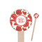 Poppies Wooden 6" Food Pick - Round - Closeup