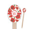 Poppies Wooden Food Pick - Oval - Closeup