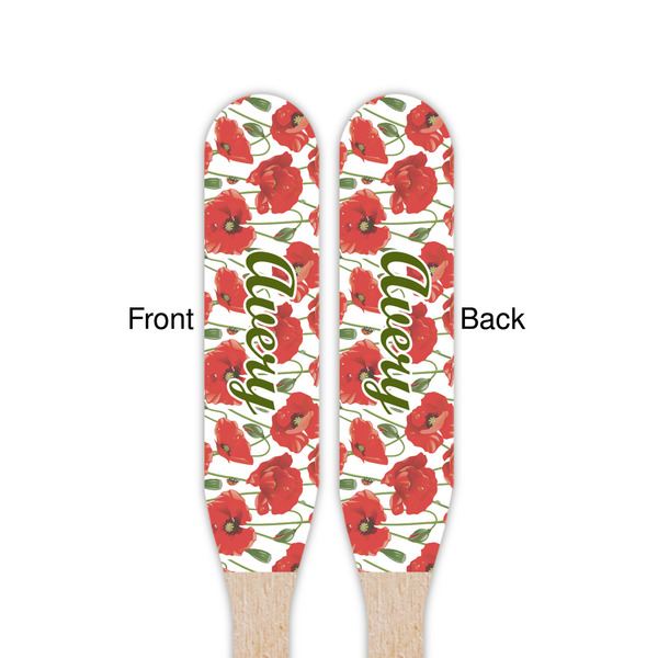 Poppies Wooden Food Pick - Paddle - Double Sided - Front & Back