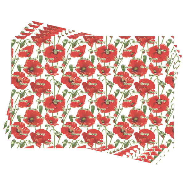 Poppies Wrapping Paper - Front & Back - Sheets Approval