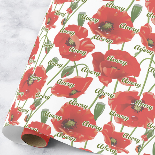 Custom Poppies Wrapping Paper Roll - Large (Personalized)