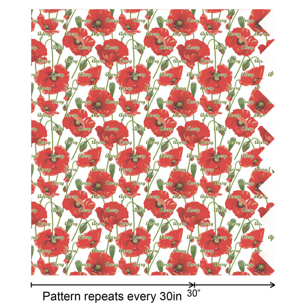 Poppies Wrapping Paper Roll - Satin - Partial Roll