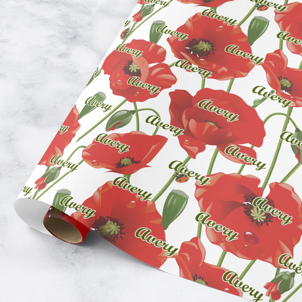Custom Poppies Wrapping Paper Roll - Medium (Personalized)
