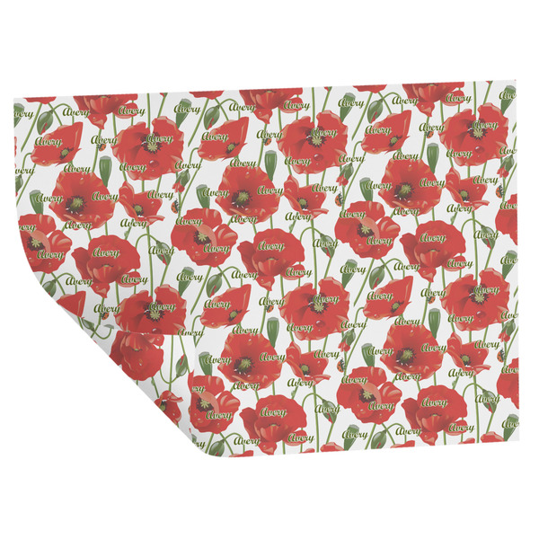 Poppies Wrapping Paper Sheet - Double Sided - Folded