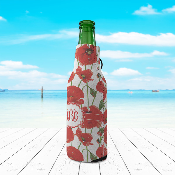 Poppies Zipper Bottle Cooler - LIFESTYLE
