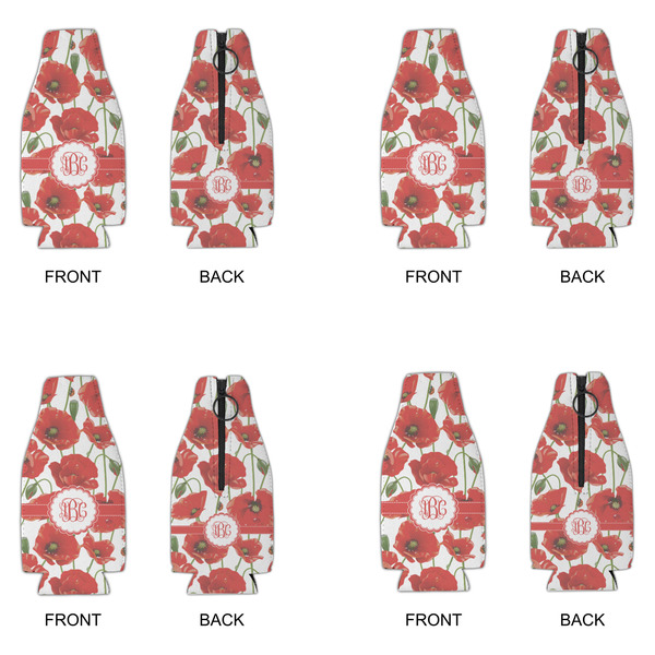 Poppies Zipper Bottle Cooler - Set of 4 - APPROVAL
