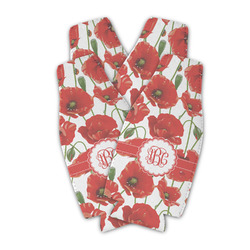 Poppies Zipper Bottle Cooler - Set of 4 (Personalized)