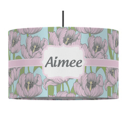 Wild Tulips 12" Drum Pendant Lamp - Fabric (Personalized)