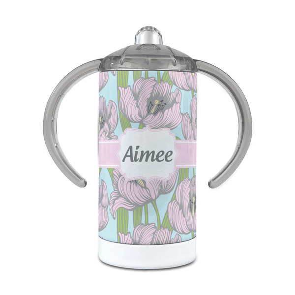 Custom Wild Tulips 12 oz Stainless Steel Sippy Cup (Personalized)