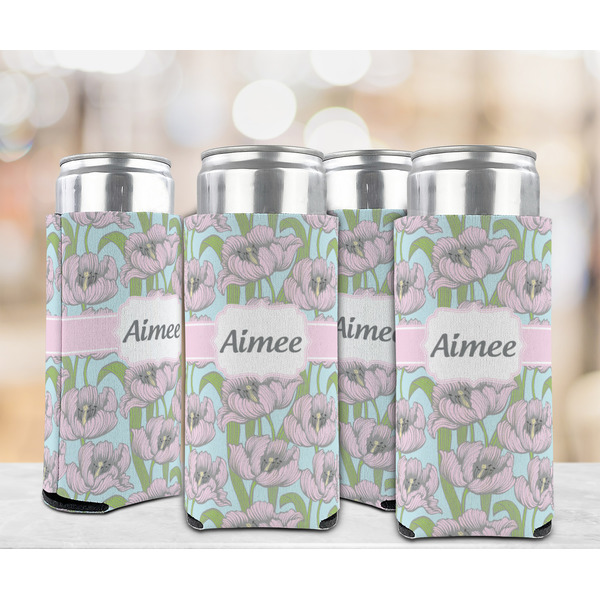 Wild Tulips 12oz Tall Can Sleeve - Set of 4 - LIFESTYLE