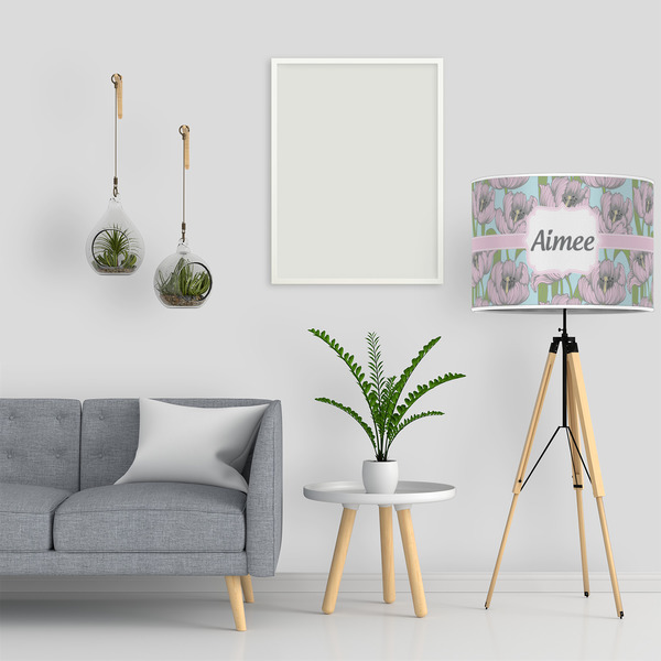 Wild Tulips 16" Drum Lampshade - LIFESTYLE