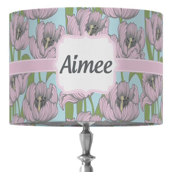 Custom Wild Tulips 16" Drum Lamp Shade - Fabric (Personalized)