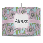 Wild Tulips 16" Drum Pendant Lamp - Fabric (Personalized)
