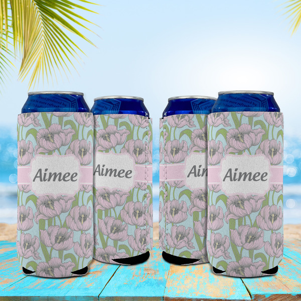 Wild Tulips 16oz Can Sleeve - Set of 4 - LIFESTYLE