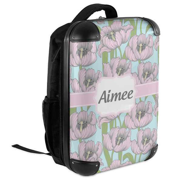 Wild Tulips 18" Hard Shell Backpacks - ANGLED VIEW