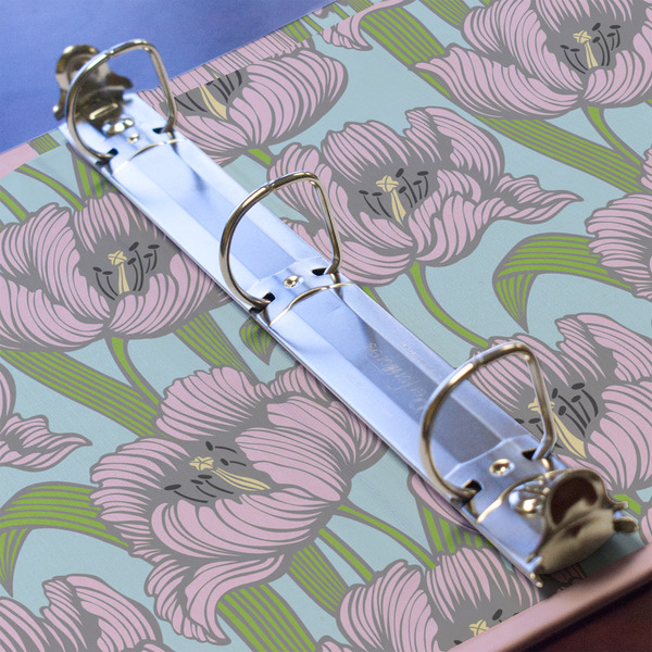 Wild Tulips 3 Ring Binders - Full Wrap - 1" - DETAIL