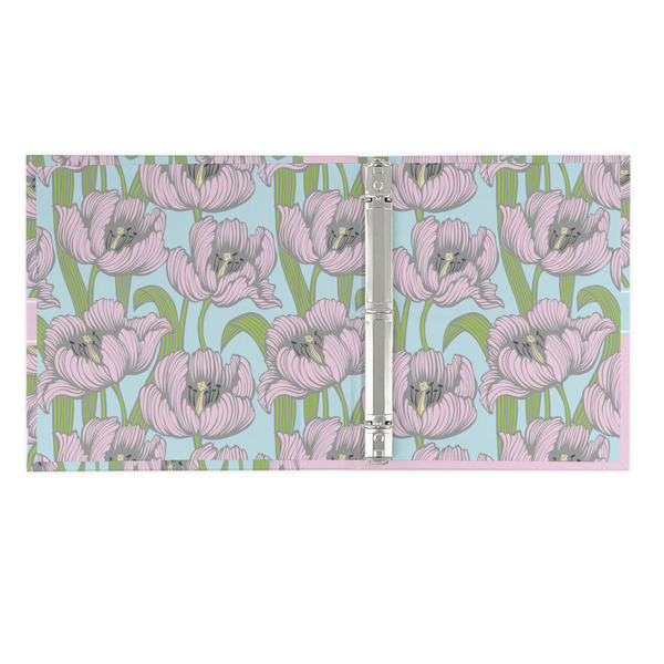 Wild Tulips 3 Ring Binders - Full Wrap - 1" - OPEN INSIDE