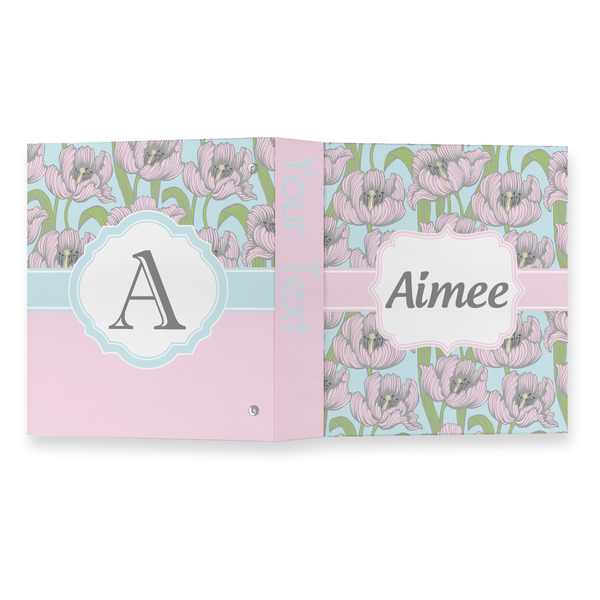 Wild Tulips 3 Ring Binders - Full Wrap - 1" - OPEN OUTSIDE