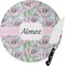 Wild Tulips Round Glass Cutting Board - Small (Personalized)