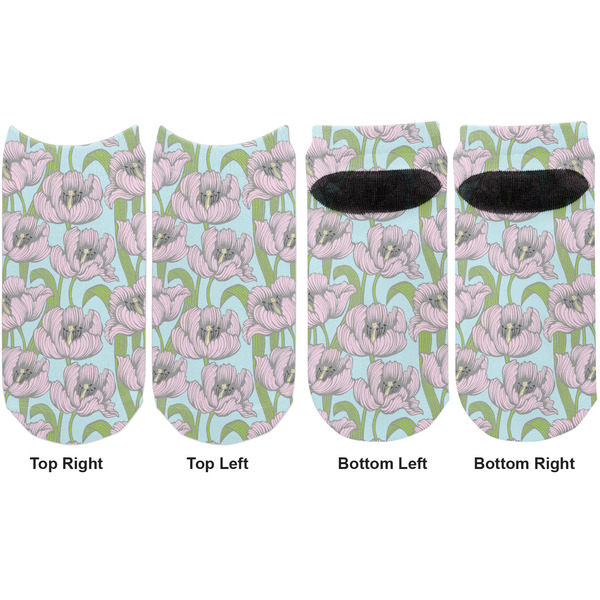 Wild Tulips Adult Ankle Socks - Double Pair - Front and Back - Apvl