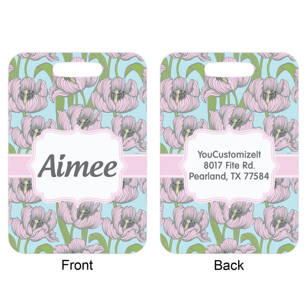 Wild Tulips Aluminum Luggage Tag (Front + Back)