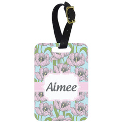 Wild Tulips Metal Luggage Tag w/ Name or Text