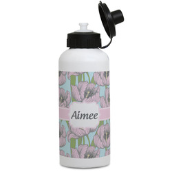 Wild Tulips Water Bottles - Aluminum - 20 oz - White (Personalized)
