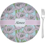 Wild Tulips 8" Glass Appetizer / Dessert Plates - Single or Set (Personalized)