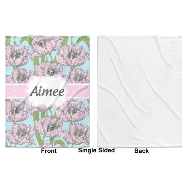 Wild Tulips Baby Blanket (Single Side - Printed Front, White Back)