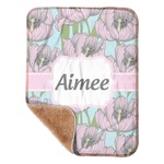 Wild Tulips Sherpa Baby Blanket - 30" x 40" w/ Name or Text