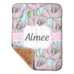 Wild Tulips Sherpa Baby Blanket - 30" x 40" w/ Name or Text